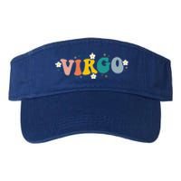 Floral Retro Groovy Virgo Astrology Zodiac Sign Gift Valucap Bio-Washed Visor