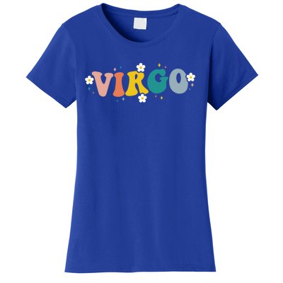 Floral Retro Groovy Virgo Astrology Zodiac Sign Gift Women's T-Shirt