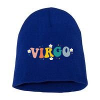 Floral Retro Groovy Virgo Astrology Zodiac Sign Gift Short Acrylic Beanie