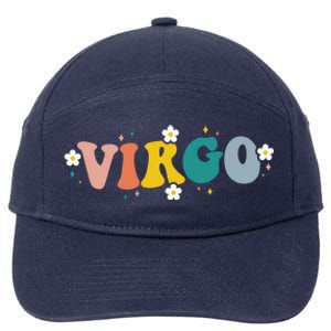 Floral Retro Groovy Virgo Astrology Zodiac Sign Gift 7-Panel Snapback Hat