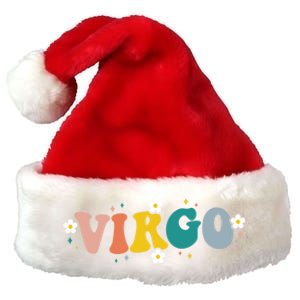 Floral Retro Groovy Virgo Astrology Zodiac Sign Gift Premium Christmas Santa Hat