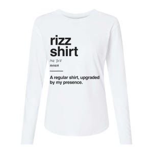 Funny Rizz Gen Z Gen Alpha Slang Charisma Meme Rizz Gift Womens Cotton Relaxed Long Sleeve T-Shirt