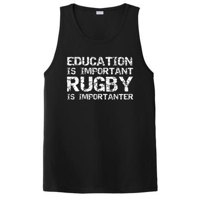 Funny Rugby Gift Education Is Important Rugby Is Importanter PosiCharge Competitor Tank