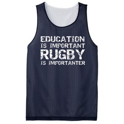 Funny Rugby Gift Education Is Important Rugby Is Importanter Mesh Reversible Basketball Jersey Tank