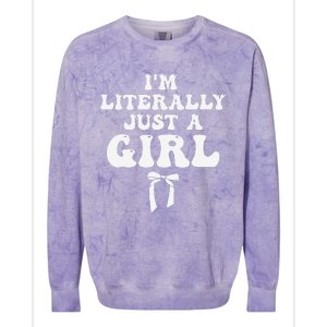 Funny Retro Groovy IM Literally Just A Girl Colorblast Crewneck Sweatshirt