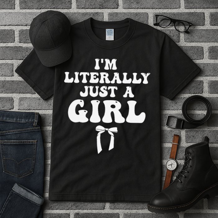 Funny Retro Groovy IM Literally Just A Girl Tall T-Shirt