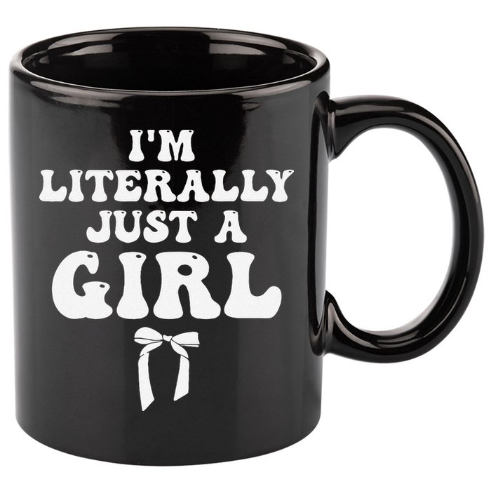 Funny Retro Groovy IM Literally Just A Girl 11oz C Handle Ceramic Mug