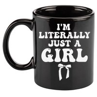Funny Retro Groovy IM Literally Just A Girl 11oz C Handle Ceramic Mug