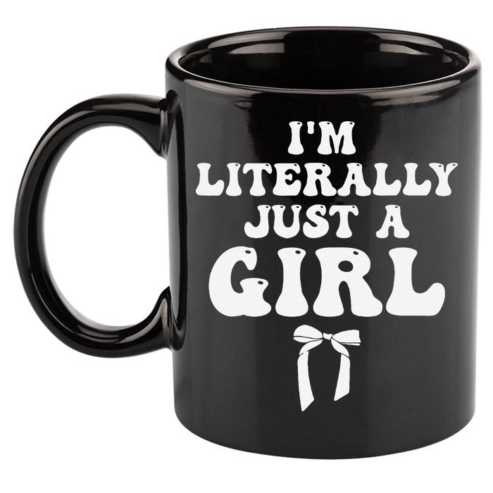 Funny Retro Groovy IM Literally Just A Girl 11oz C Handle Ceramic Mug