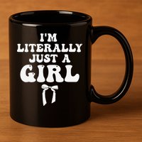 Funny Retro Groovy IM Literally Just A Girl 11oz C Handle Ceramic Mug