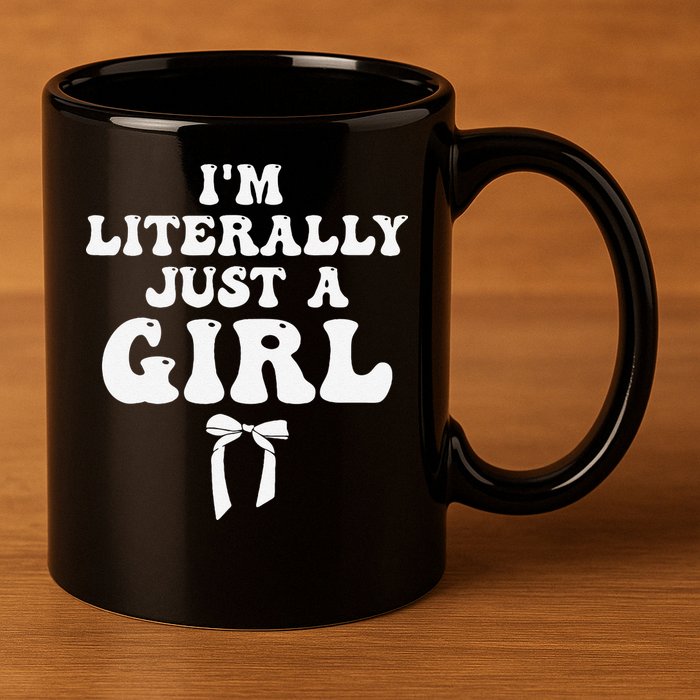 Funny Retro Groovy IM Literally Just A Girl 11oz C Handle Ceramic Mug