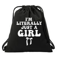 Funny Retro Groovy IM Literally Just A Girl Drawstring Bag