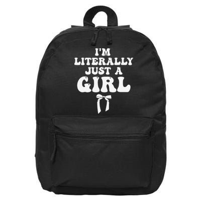 Funny Retro Groovy IM Literally Just A Girl 16 in Basic Backpack