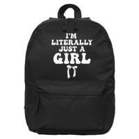 Funny Retro Groovy IM Literally Just A Girl 16 in Basic Backpack