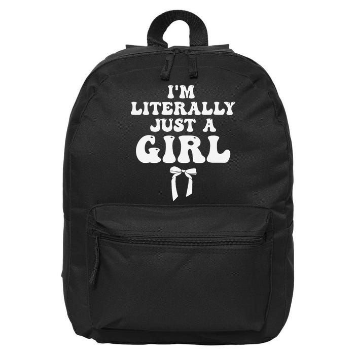 Funny Retro Groovy IM Literally Just A Girl 16 in Basic Backpack