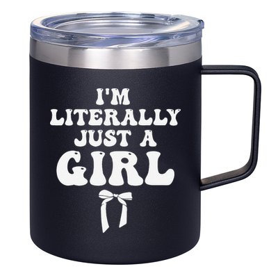 Funny Retro Groovy IM Literally Just A Girl 12oz Stainless Steel Coffee Mug