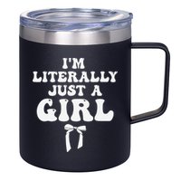 Funny Retro Groovy IM Literally Just A Girl 12oz Stainless Steel Coffee Mug