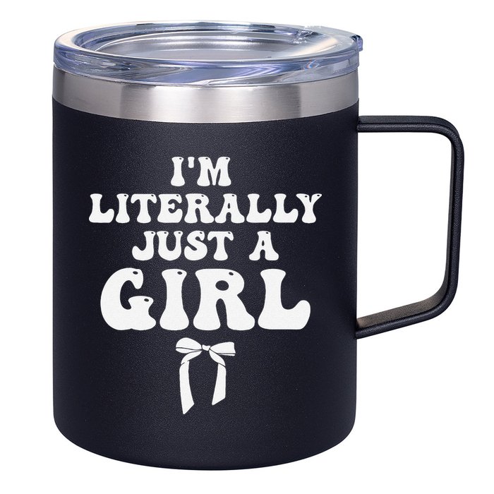 Funny Retro Groovy IM Literally Just A Girl 12oz Stainless Steel Coffee Mug