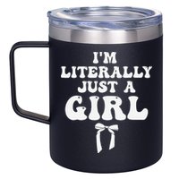 Funny Retro Groovy IM Literally Just A Girl 12oz Stainless Steel Coffee Mug