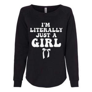 Funny Retro Groovy IM Literally Just A Girl Womens California Wash Sweatshirt