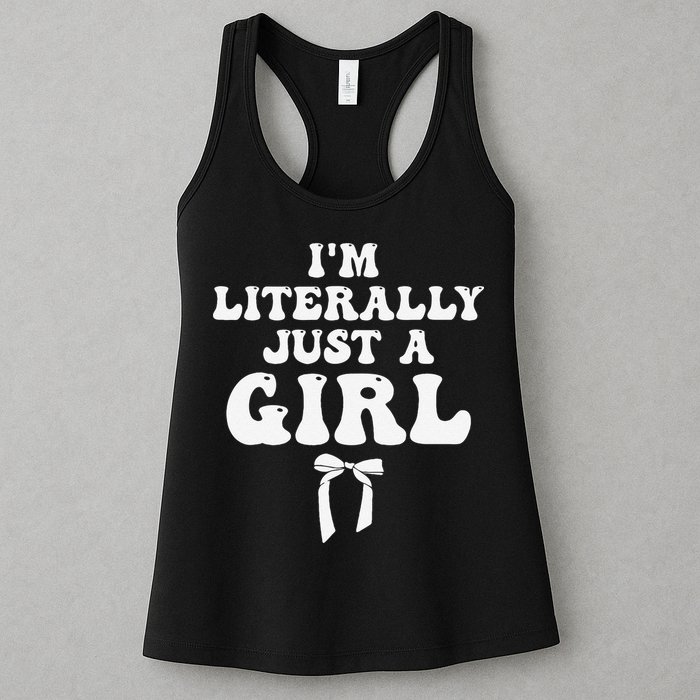 Funny Retro Groovy IM Literally Just A Girl Womens Tank Top