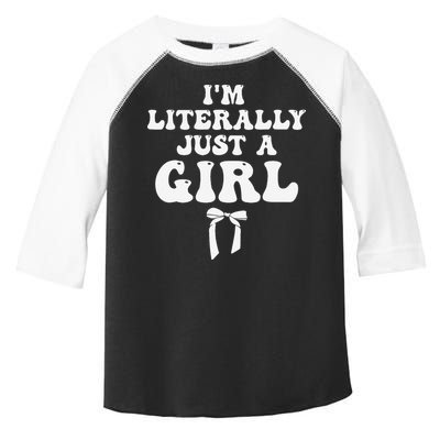 Funny Retro Groovy IM Literally Just A Girl Toddler Fine Jersey T-Shirt