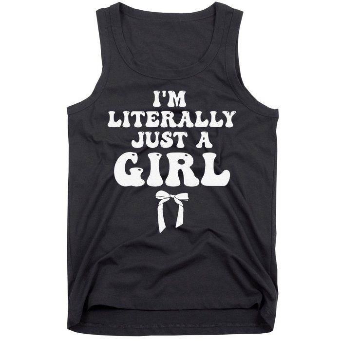 Funny Retro Groovy IM Literally Just A Girl Tank Top