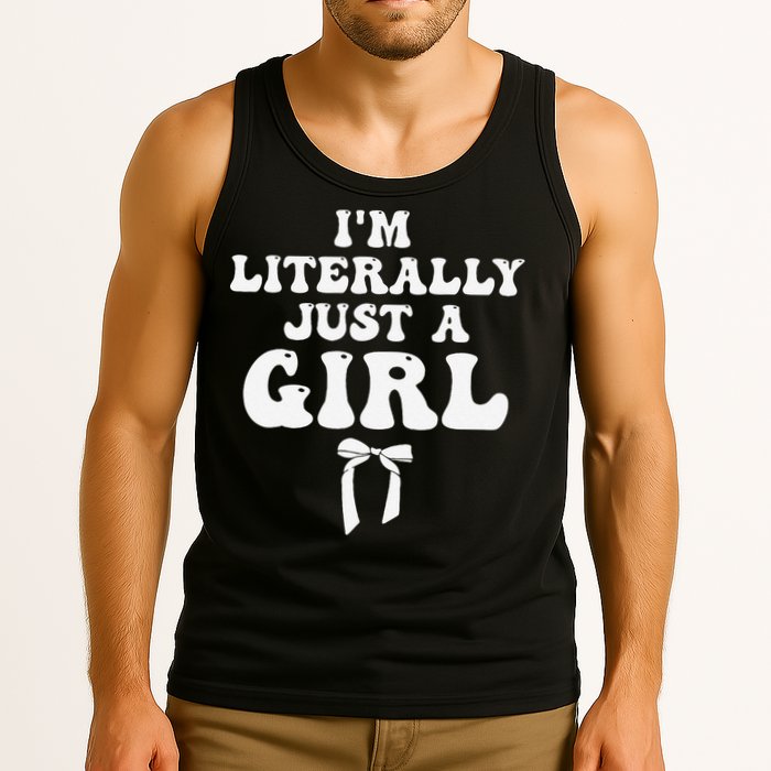 Funny Retro Groovy IM Literally Just A Girl Tank Top