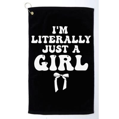 Funny Retro Groovy IM Literally Just A Girl Golf Towel