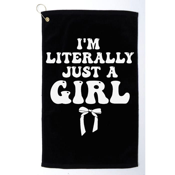 Funny Retro Groovy IM Literally Just A Girl Golf Towel