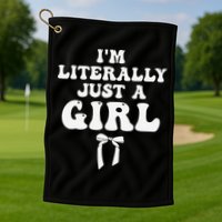 Funny Retro Groovy IM Literally Just A Girl Golf Towel