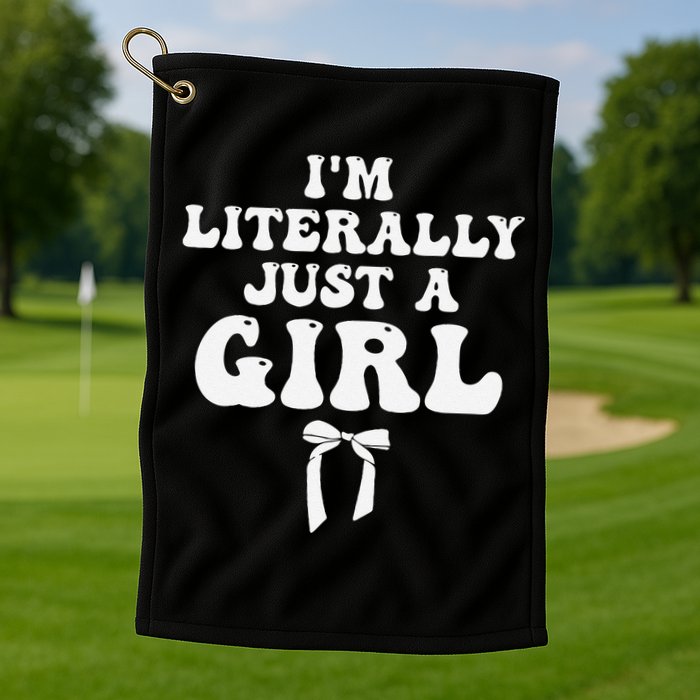 Funny Retro Groovy IM Literally Just A Girl Golf Towel