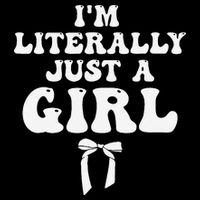 Funny Retro Groovy IM Literally Just A Girl Cropped Pullover Crew