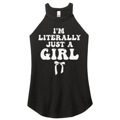 Funny Retro Groovy IM Literally Just A Girl Women's Perfect Tri Rocker Tank
