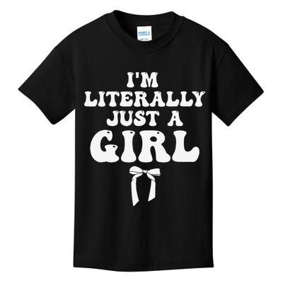 Funny Retro Groovy IM Literally Just A Girl Kids T-Shirt