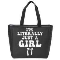 Funny Retro Groovy IM Literally Just A Girl Zip Tote Bag