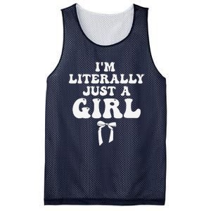 Funny Retro Groovy IM Literally Just A Girl Mesh Reversible Basketball Jersey Tank