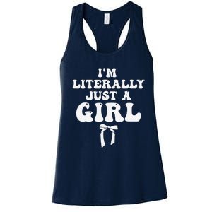 Funny Retro Groovy IM Literally Just A Girl Women's Racerback Tank