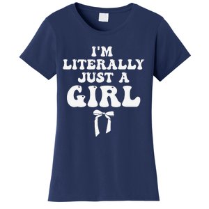 Funny Retro Groovy IM Literally Just A Girl Women's T-Shirt