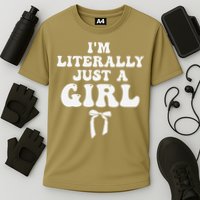 Funny Retro Groovy IM Literally Just A Girl Cooling Performance Crew T-Shirt