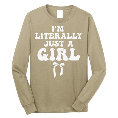 Funny Retro Groovy IM Literally Just A Girl Long Sleeve Shirt