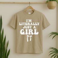 Funny Retro Groovy IM Literally Just A Girl T-Shirt