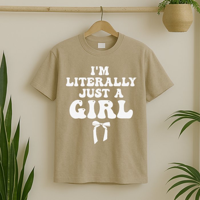 Funny Retro Groovy IM Literally Just A Girl T-Shirt