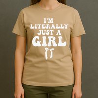 Funny Retro Groovy IM Literally Just A Girl T-Shirt
