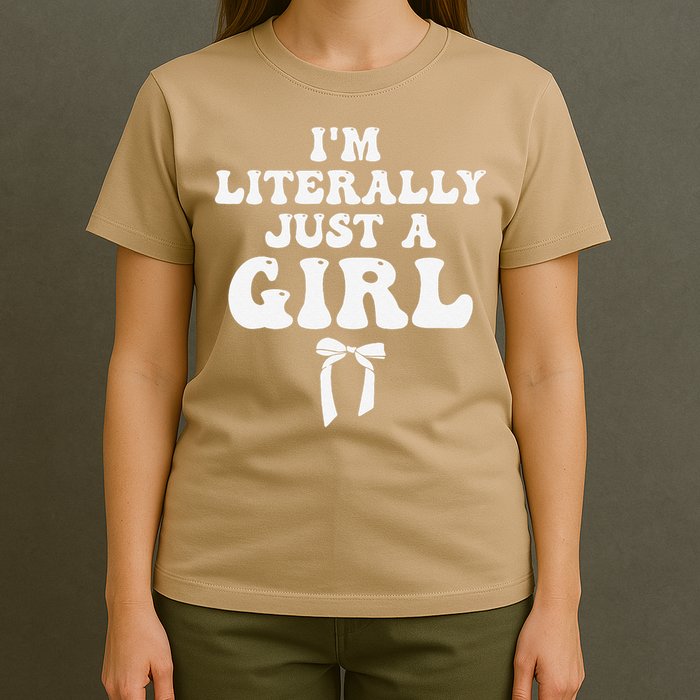Funny Retro Groovy IM Literally Just A Girl T-Shirt