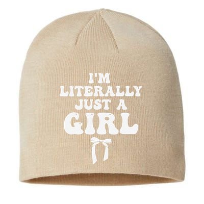 Funny Retro Groovy IM Literally Just A Girl Sustainable Beanie