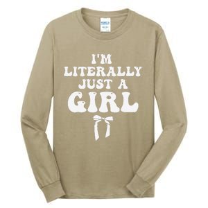 Funny Retro Groovy IM Literally Just A Girl Tall Long Sleeve T-Shirt