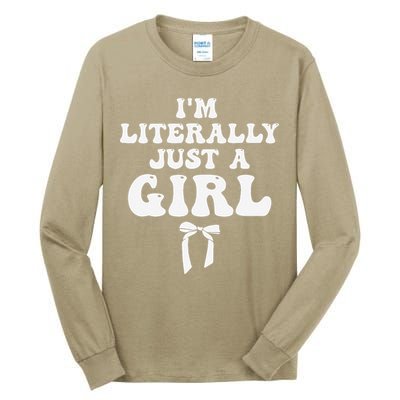 Funny Retro Groovy IM Literally Just A Girl Tall Long Sleeve T-Shirt
