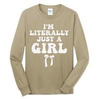 Funny Retro Groovy IM Literally Just A Girl Tall Long Sleeve T-Shirt
