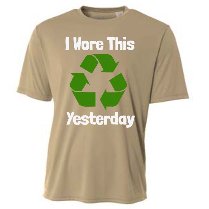 Funny Recycling Humor Earth Day I Wore This Yesterday Gift Cooling Performance Crew T-Shirt